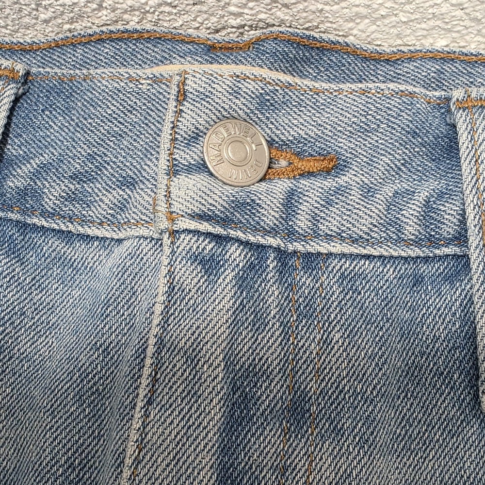 Madewell the Mom Jean Short Denim Blue Shorts Women High Rise Frayed Hem Size 29 - Picture 7 of 16